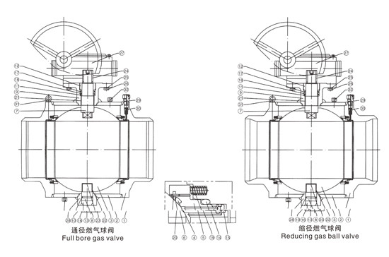 全焊接球閥結(jié)構(gòu)圖 全焊接球閥結(jié)構(gòu)圖